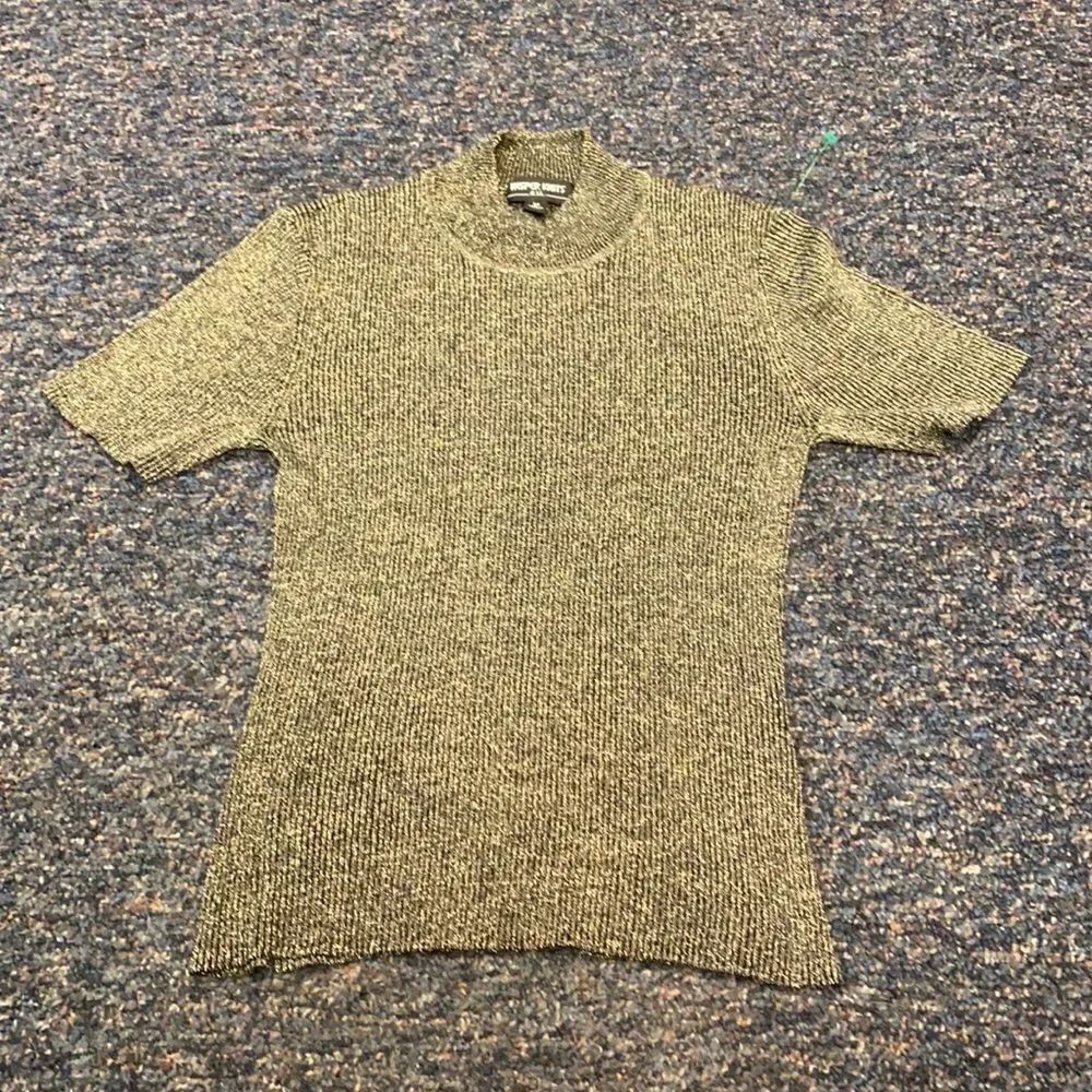 Kasper Knits black gold shimmer top sz. M
